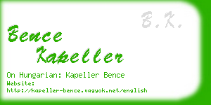 bence kapeller business card